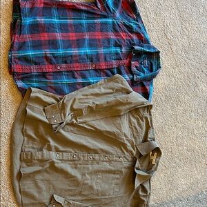 Men’s Plaid and Solid Button-Up Shirts